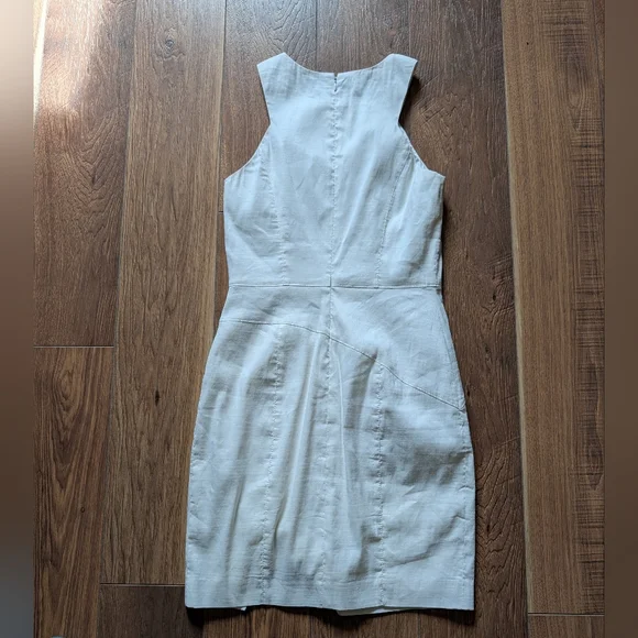 Bebe White Sleeveless Lined Linen-Blend Dress- CLEARANCE! - Picture 2 of 4